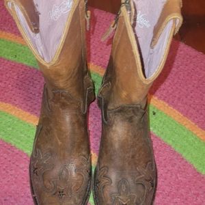 Stage West Miss Macie Brown Distressed Look Leather Boot Size 7